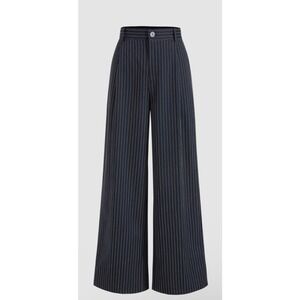 Cider black Pinstripe Wide Leg Pants